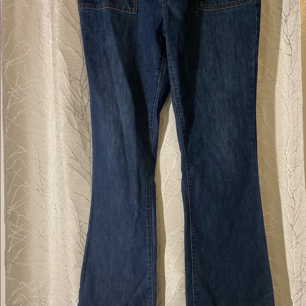 Veronica M Blue Flare Wide Leg Jeans